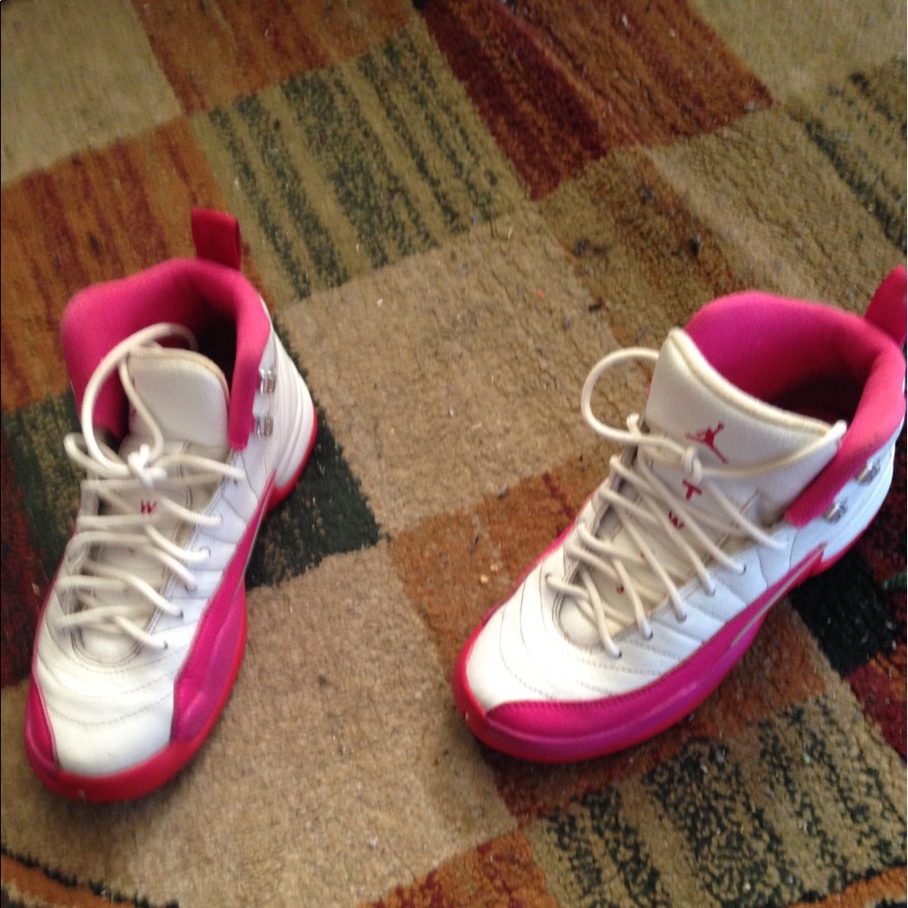 Jordan 12 pink and white